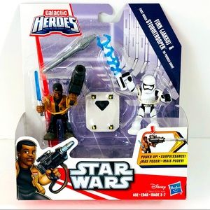 Star Wars Galactic Heroes Figure Set Finn Jakku & First Order Stormtrooper New